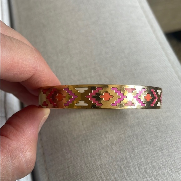 Kate Spade Gold and Pink Patterned Bangle - Picture 3 of 3